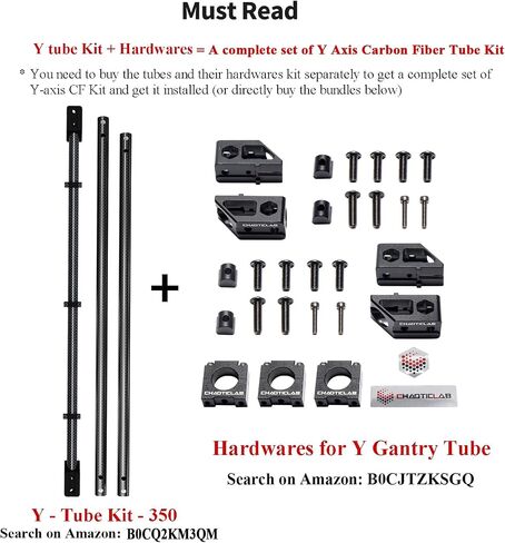 Voron 2.4 R2 Carbon Fiber Tube Kit for Y-Axis, Voron 2.4 Extrusion Frame Upgrade, CNC Machining, Voron 2.4 350MM 3D Printer Y-Gantry Upgrade, Lightweight High-Precision in Saudi Arabia