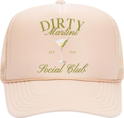 Dirty Martini Social Club Trucker Hat | Margs Tequila Vodka Drinking Funny Cute Drinks | Premium Snapback Hat for Men & Women in Saudi Arabia