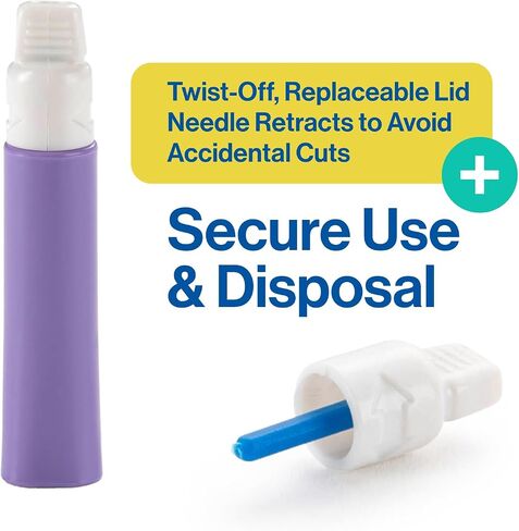 Disposable Safety Lancets for Diabetes Testing – 30G x 1.5mm, Preloaded Sterile Lancet Needles – Compact Keto & Diabetic Lancets with a Twist-Off Lid for Easy Blood Testing Anywhere by OWELL, 100 Ct. in Saudi Arabia