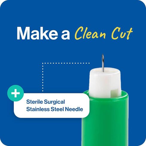 مشارط أمان يمكن التخلص منها لاختبار مرض السكري - 30 جم × 1.5 مم، إبر معقمة محملة مسبقًا - مشارط كيتو ومشارط مرضى السكري مع غطاء ملتوي لسهولة اختبار الدم في أي مكان بواسطة OWELL، 100 قيراط. in Kuwait