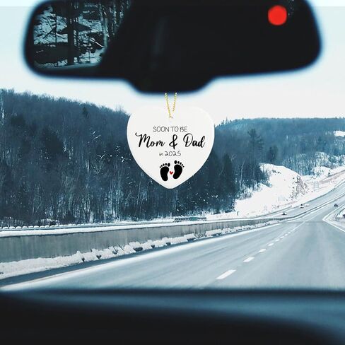 Expecting Parents to Be Unique Gifts We're Expecting Coming 2025 Ceramic Ornament Keepsake Sign Heart Plaque Baby Announcement Gifts Coming Soon Baby Announcement Christmas Ornament in Kuwait