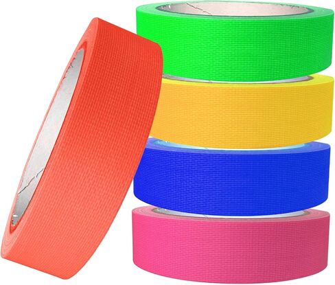 Glow in The Dark Neon Fluorescent UV Tape Black Light Luminous Tape Luminous Tape,Suitable for Halloween Decorations Steps,Outdoor,Party,Bar Night Decoration（ 1inch * 32ft） in Saudi Arabia
