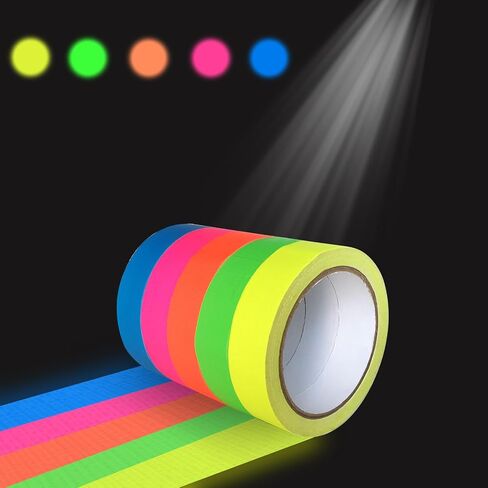Glow in The Dark Neon Fluorescent UV Tape Black Light Luminous Tape Luminous Tape,Suitable for Halloween Decorations Steps,Outdoor,Party,Bar Night Decoration（ 1inch * 32ft） in Saudi Arabia