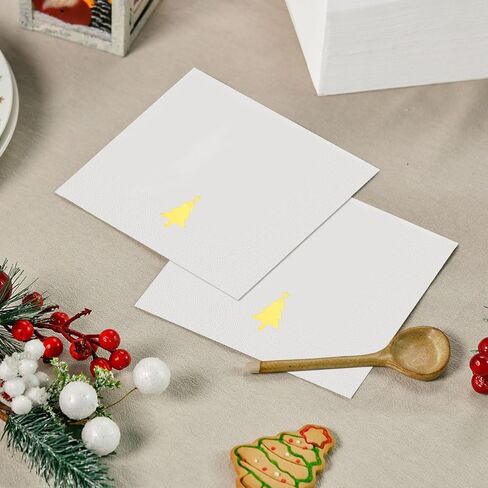 Horaldaily 100 Christmas Disposable Paper Decorative Guest Napkins, Gold Foil Christmas Pine Tree Hand Towel for Party Lunch Dinner Kitchen Bathroom in Saudi Arabia