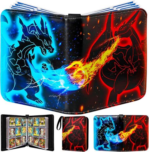 مجلد البطاقات 440 بطاقة جيب، ألبوم بطاقات التداول، حامل كتب بطاقات بأربعة جيوب مع 55 أكمام، صور مقاس 3 بوصات، مجموعة بطاقات ألعاب TCG، ألبوم جامع بطاقات التداول in Kuwait