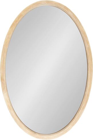 Kate and Laurel Hogan Farmhouse Oval Framed Wall Mirror, 18 x 24, Natural Rustic, Decorative Traditional Wood Mirror with Soft Curvature and Oval Shape in Saudi Arabia