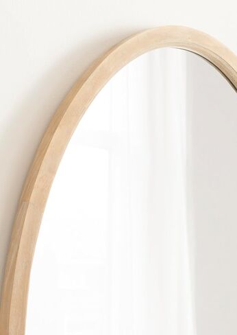Kate and Laurel Hogan Farmhouse Oval Framed Wall Mirror, 18 x 24, Natural Rustic, Decorative Traditional Wood Mirror with Soft Curvature and Oval Shape in Saudi Arabia