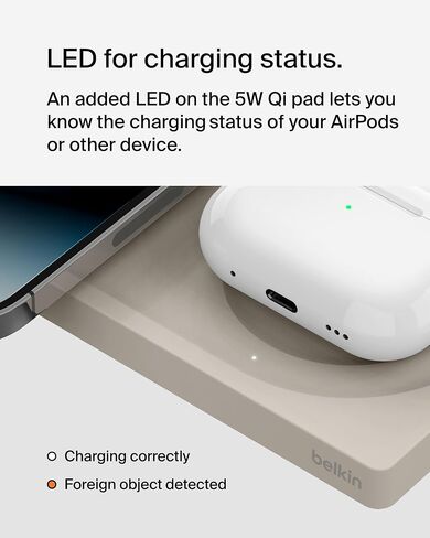 Belkin BoostCharge Pro 3-in-1 MagSafe-Compatible Wireless Charging Pad with Qi2 15W, Fast Charging iPhone Charger, Compatible with iPhone 15, 14, and 13 Series, AirPods, Apple Watch, & More - Black in Saudi Arabia