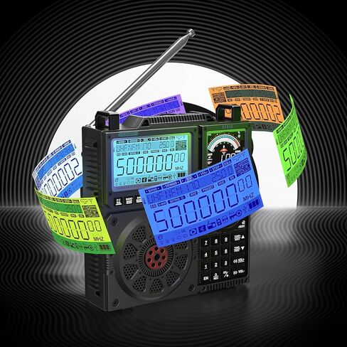 راديو RF919 SSB على الموجات القصيرة مع نطاق الطقس NOAA، نطاق كامل FM AM SW VHF UHF AIR CB WB وSSB، مع موالف هوائي، 3 منافذ هوائي خارجي، بطارية قابلة لإعادة الشحن 5000 مللي أمبير في الساعة، مقبس سماعة الأذن in Kuwait