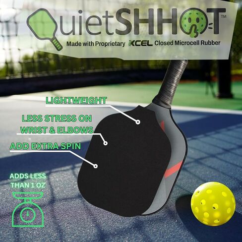 (4 Pads) Quietshhot Stop The POP Pickleball Paddle Mute Sound Absorbing Reducer - Fits On Top of Your Pickleball Paddle to Reduce The Pitch by Up to 4X - Quiet The POP- NOT The Game - in Saudi Arabia