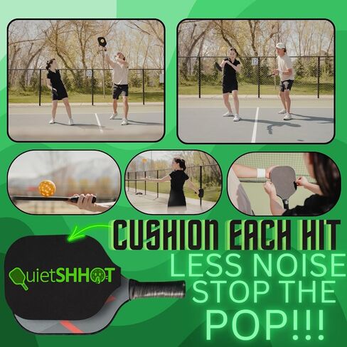 (4 Pads) Quietshhot Stop The POP Pickleball Paddle Mute Sound Absorbing Reducer - Fits On Top of Your Pickleball Paddle to Reduce The Pitch by Up to 4X - Quiet The POP- NOT The Game - in Saudi Arabia