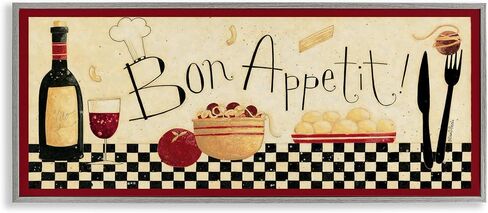 لوحة حائط للمطبخ من Stupell Home Décor Bon Appetit، مقاس 7 × 0.5 × 17، صُنعت بفخر في الولايات المتحدة الأمريكية in Saudi Arabia