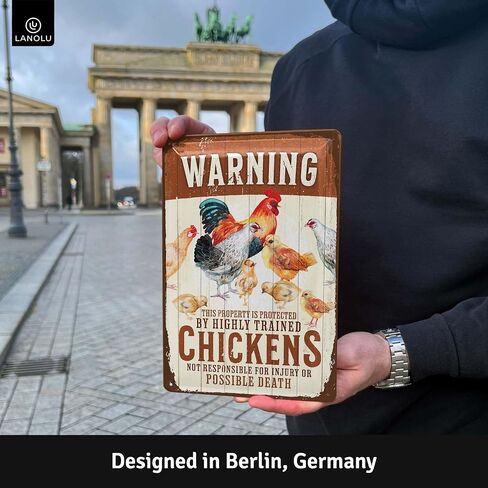 Funny Chicken Coop Signs for outside, Beware of Chicken, Chickens Decor for Coop & Outdoor, Chicken Lover Gifts, Metal Chicken Signs, Chicken Coop Decorations 12x8" in Saudi Arabia