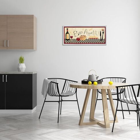 لوحة حائط للمطبخ من Stupell Home Décor Bon Appetit، مقاس 7 × 0.5 × 17، صُنعت بفخر في الولايات المتحدة الأمريكية in Saudi Arabia