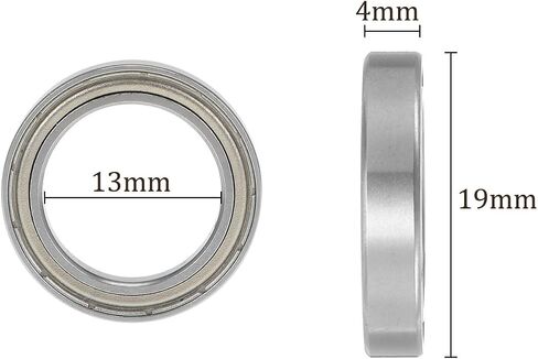 10pcs Deep Groove Ball Bearing MR1319zz - [13mm x 19mm x 4mm] Chrome Steel Bearings for Skate Boards Inline Skates, Scooters & Long Boards in Saudi Arabia