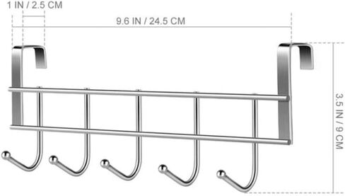 رف اندي الأوركيد فوق الباب 5 خطافات، شماعة مناشف للمعاطف، خطافات باب للمناشف من الفولاذ المقاوم للصدأ، منظم حمام منزلي بسيط وجيد التحمل in Kuwait