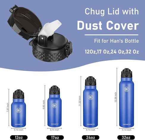 Replacement lid-Compatibility With 12Oz 17Oz 24OZ 32Oz Han's Bottle Insulated Flask (Chug lid) in Saudi Arabia