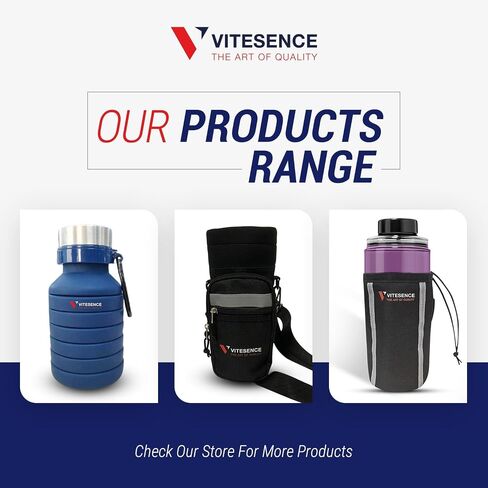 | Water Bottle Holder | Bottle Carrier with Strap | 2 Zippered Pocket Design | Insulated Neoprene Pouch | Reflective Material | Crossbody water bottle for outdoor hiking and camping in Saudi Arabia