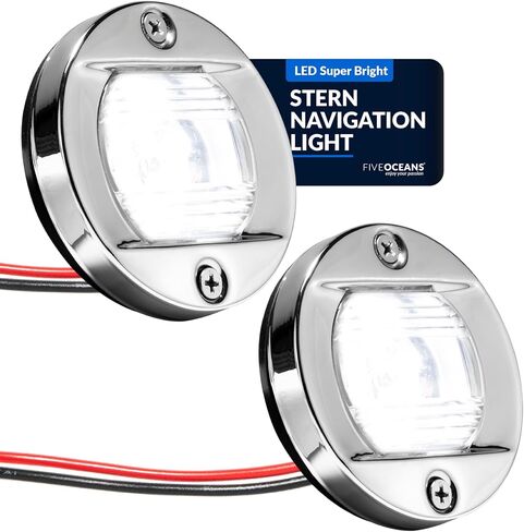 Five Oceans Boat Stern Light - Stern Lights for Boats, LED Marine Rear Boat Light, 3-Inch Flush Transom Mount, 12-Volts - FO3906 in Saudi Arabia