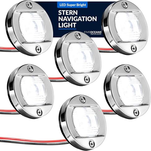 Five Oceans Boat Stern Light - Stern Lights for Boats, LED Marine Rear Boat Light, 3-Inch Flush Transom Mount, 12-Volts - FO3906 in Saudi Arabia
