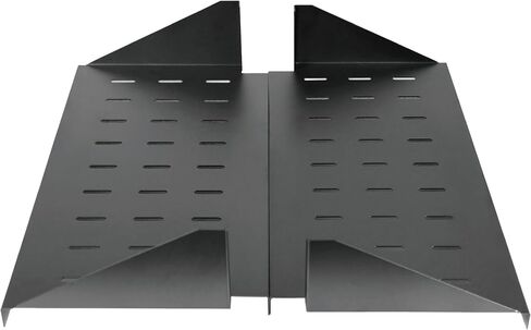 2U Heavy Duty Cantilever Center Mount Server Rack Shelves 2 pcs Set- Universal Vented Rack Mount Tray for 19inch Network Equipment Rack & Cabinet - Weight Capacity 110lb - 38inch Deep, Black in Saudi Arabia