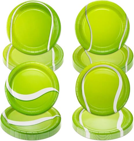 40Pcs Tennis Party Plates Decorations - Including 9" Tennisl Ball Plates Disposable Dinner Plates for Kids Tennis Fan Sports Event Tennis Theme Party Supplies in Saudi Arabia
