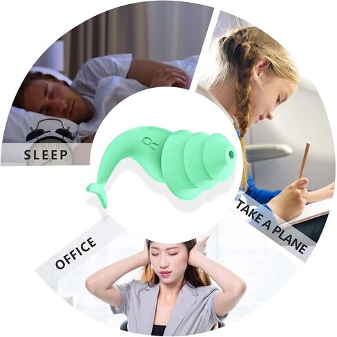 Ear Plugs for Noise Reduction, Ear Plugs for Sleeping Noise Cancelling, Washable Hearing Protection for Work, Travel, Concert, Swimming, Sleep Snoring, Best White Elephant Gifts-Green in Saudi Arabia