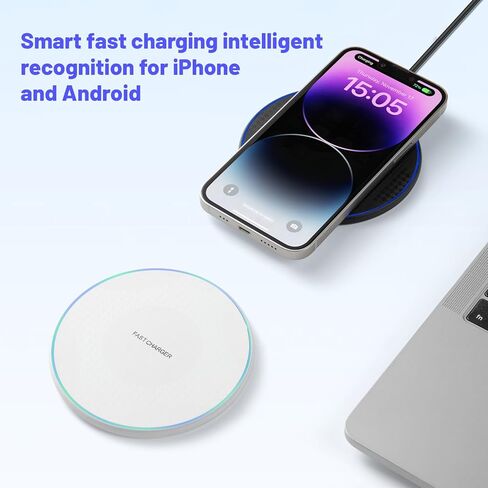 15W Fast Wireless Charger Pad,Wireless Phone Charging Station Compatible with iPhone 14/15/13/12/11/SE/X/AirPods,Fast Charge for Samsung Galaxy S23/S22/S21/S20/Note 20/Buds/Buds +,Pixel,LG G8/7 in Saudi Arabia