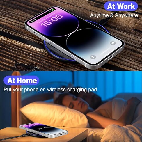 15W Fast Wireless Charger Pad,Wireless Phone Charging Station Compatible with iPhone 14/15/13/12/11/SE/X/AirPods,Fast Charge for Samsung Galaxy S23/S22/S21/S20/Note 20/Buds/Buds +,Pixel,LG G8/7 in Saudi Arabia