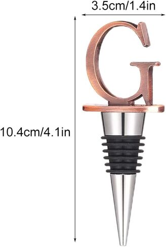 Initial Letter Wine Bottle Stopper, Silicone Wine and Beverage Bottle Stopper, Reusable Wine Cork Saver Sealer Plugfor Women Men, Creative Wine Gift for Kitchen Bar Wedding(size:M) in Saudi Arabia