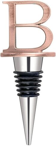 Initial Letter Wine Bottle Stopper, Silicone Wine and Beverage Bottle Stopper, Reusable Wine Cork Saver Sealer Plugfor Women Men, Creative Wine Gift for Kitchen Bar Wedding(size:M) in Saudi Arabia
