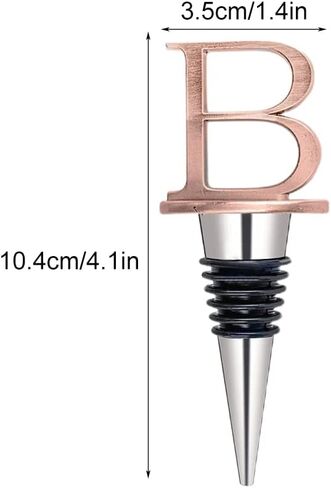 Initial Letter Wine Bottle Stopper, Silicone Wine and Beverage Bottle Stopper, Reusable Wine Cork Saver Sealer Plugfor Women Men, Creative Wine Gift for Kitchen Bar Wedding(size:M) in Saudi Arabia