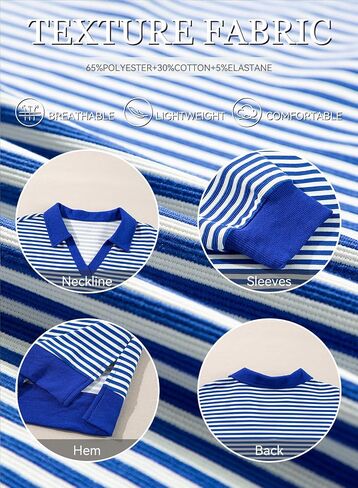 AlvaQ Womens Oversized Sweatshirts Casual Striped Long Sleeve Shirts Color Block Lapel V Neck Drop Shoulder Loose Tunic Tops in Saudi Arabia