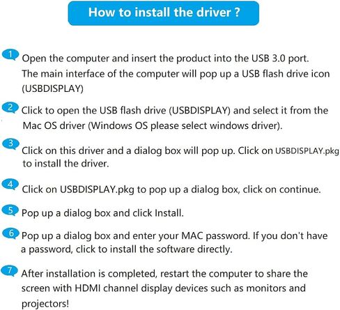 محول JLX USB 3.0 إلى Dual Hdmi لشاشتين 1080p، بطاقة رسومات خارجية USB 3.0 مع شحن PD لنقل البيانات USB3.0، متوافق مع Windows 7/8/10/11، Mac OS (USB3.0 إلى Dual HDMI) in Kuwait