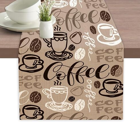 ليوبارد التمويه أوراق النخيل البني الجدول العداءين 70 بوصة طويلة الجدول عداء أنيقة الكتان مضمد وشاح مزرعة Tablerunner لحفل الزفاف / القهوة / طاولة الطعام / ديكور المنزل الطرف in Kuwait