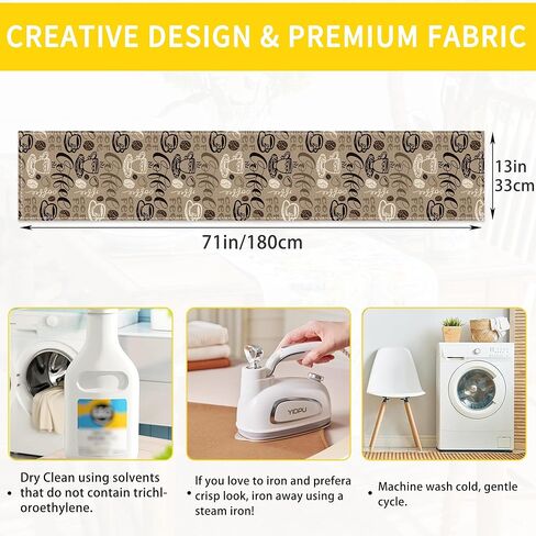 ليوبارد التمويه أوراق النخيل البني الجدول العداءين 70 بوصة طويلة الجدول عداء أنيقة الكتان مضمد وشاح مزرعة Tablerunner لحفل الزفاف / القهوة / طاولة الطعام / ديكور المنزل الطرف in Kuwait