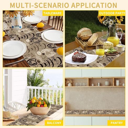 ليوبارد التمويه أوراق النخيل البني الجدول العداءين 70 بوصة طويلة الجدول عداء أنيقة الكتان مضمد وشاح مزرعة Tablerunner لحفل الزفاف / القهوة / طاولة الطعام / ديكور المنزل الطرف in Kuwait