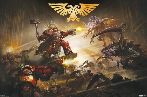 Trends International Warhammer 40K - ملصق حائط معركة بعل، 22.37 بوصة × 34.00 بوصة، إصدار ممتاز غير مؤطر in Saudi Arabia
