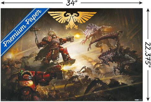 Trends International Warhammer 40K - ملصق حائط معركة بعل، 22.37 بوصة × 34.00 بوصة، إصدار ممتاز غير مؤطر in Saudi Arabia