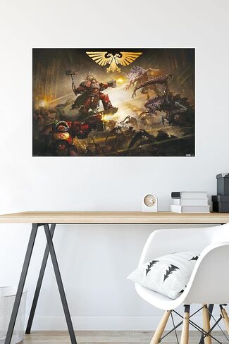 Trends International Warhammer 40K - ملصق حائط معركة بعل، 22.37 بوصة × 34.00 بوصة، إصدار ممتاز غير مؤطر in Saudi Arabia