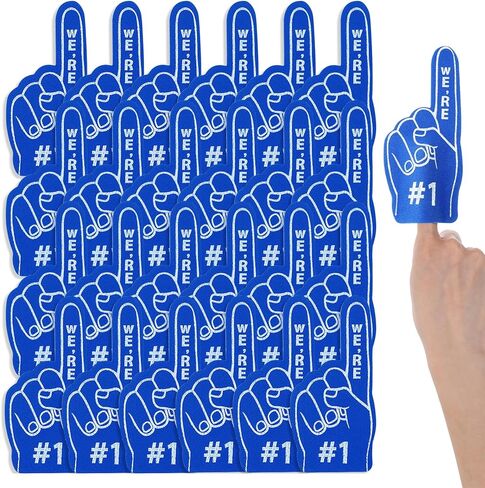 Aster 24 Pcs Mini Foam Fingers, Sport Fan Foam Finger, We're #1 Fan Foam Finger, Sports Themed Birthday Party Supplies Foam Hand Fingers Cheerleader Gifts for Sports Events(8 Colors) in Kuwait