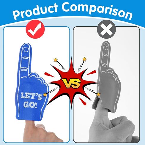 Aster 24 Pcs Mini Foam Fingers, Sport Fan Foam Finger, We're #1 Fan Foam Finger, Sports Themed Birthday Party Supplies Foam Hand Fingers Cheerleader Gifts for Sports Events(8 Colors) in Kuwait