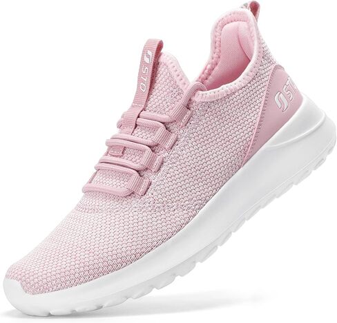 حذاء STQ سهل الارتداء بدون استخدام اليدين للنساء حذاء رياضي للمشي والحمل حذاء للحمل باللون الأبيض والأرجواني 9 in Kuwait