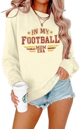 قميص كرة القدم أمي قميص Gameday من النوع الثقيل: في My Football Mom Era قميص مضحك Funday Sunday Pullover Mom Life جرافيك القمم in Kuwait