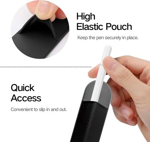 Pencil Holder Compatible with Apple Pencil Pro, Apple Pencil (USB-C), Apple Pencil 1st/2nd Generation，Elastic Pocket Pouch Adhesive Sleeve Attached to Case for Stylus Pens 2 Pack in Saudi Arabia