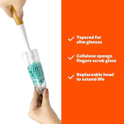 Full Circle Magic Wand Replacement Head - Sponge Head for Washing Glasses – Non Scratch Glass Safe Scrubber Sponge in Saudi Arabia