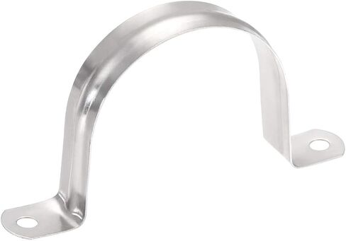 uxcell 67mm(2.6") Rigid Pipe Strap, 2 Hole Tube Straps 201 Stainless Steel Tension Tube Clip Clamp 8pcs in Kuwait