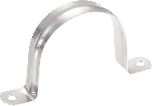 uxcell 67mm(2.6") Rigid Pipe Strap, 2 Hole Tube Straps 201 Stainless Steel Tension Tube Clip Clamp 8pcs in Kuwait