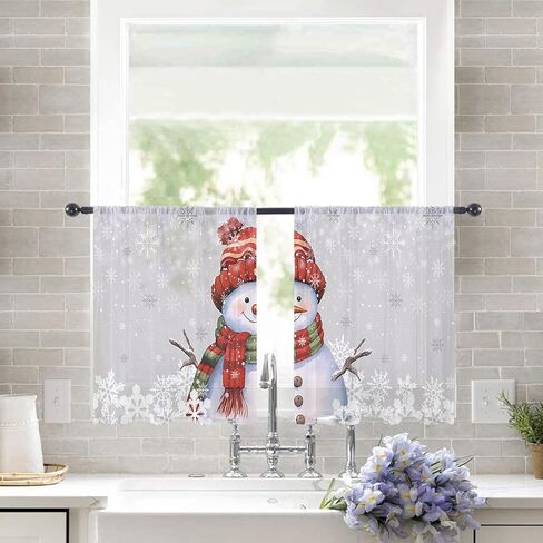 عيد الميلاد ثلج الأزرق الداكن الستائر شير 84 بوصة طويلة 2 لوحات، ثلج مع غطاء أزرق ندفة الثلج قضيب جيب نافذة العلاجات الستائر مجرد ستائر خلفية لفصل الشتاء عيد الميلاد السنة الجديدة، 52 "x84" in Kuwait