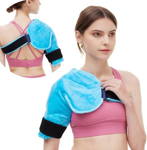 DR. MUSCLE'S Shoulder Ice Pack Rotator Cuff Cold Therapy, Hot & Cold Compress for Shoulder Pain Relief, Surgery Recovery, Tendinitis, Swelling, Reusable Gel Ice Pack Wrap for Shoulder Injuries in Saudi Arabia